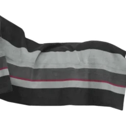 Kentucky Fleecedeken Heavy Square Stripes Zwart/Grijs