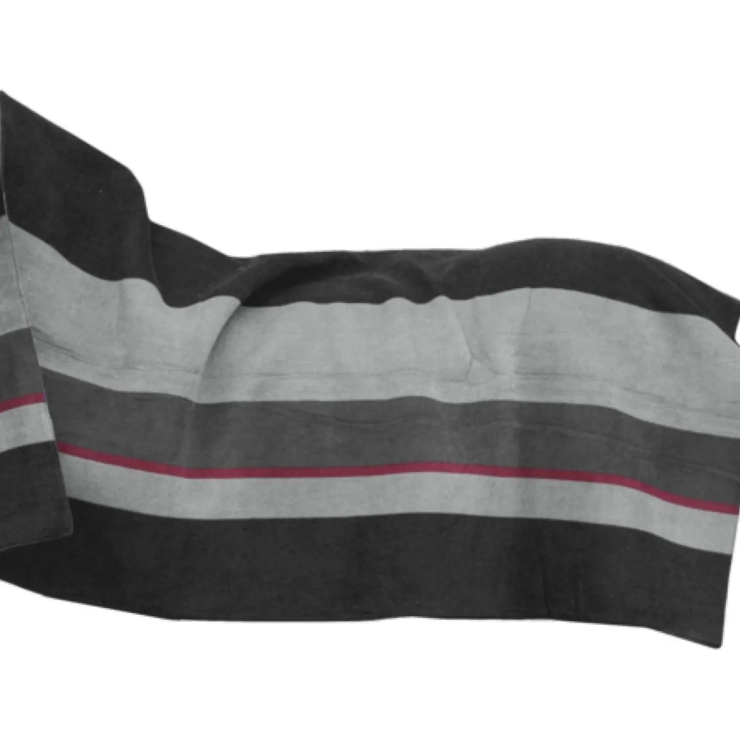 Kentucky Fleecedeken Heavy Square Stripes Zwart/Grijs
