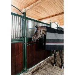Kentucky Fleecedeken Heavy Square Stripes Zwart/Grijs