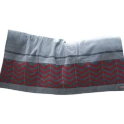 Kentucky Fleecedeken Heavy Square Fishbone Grijs/Bordeaux
