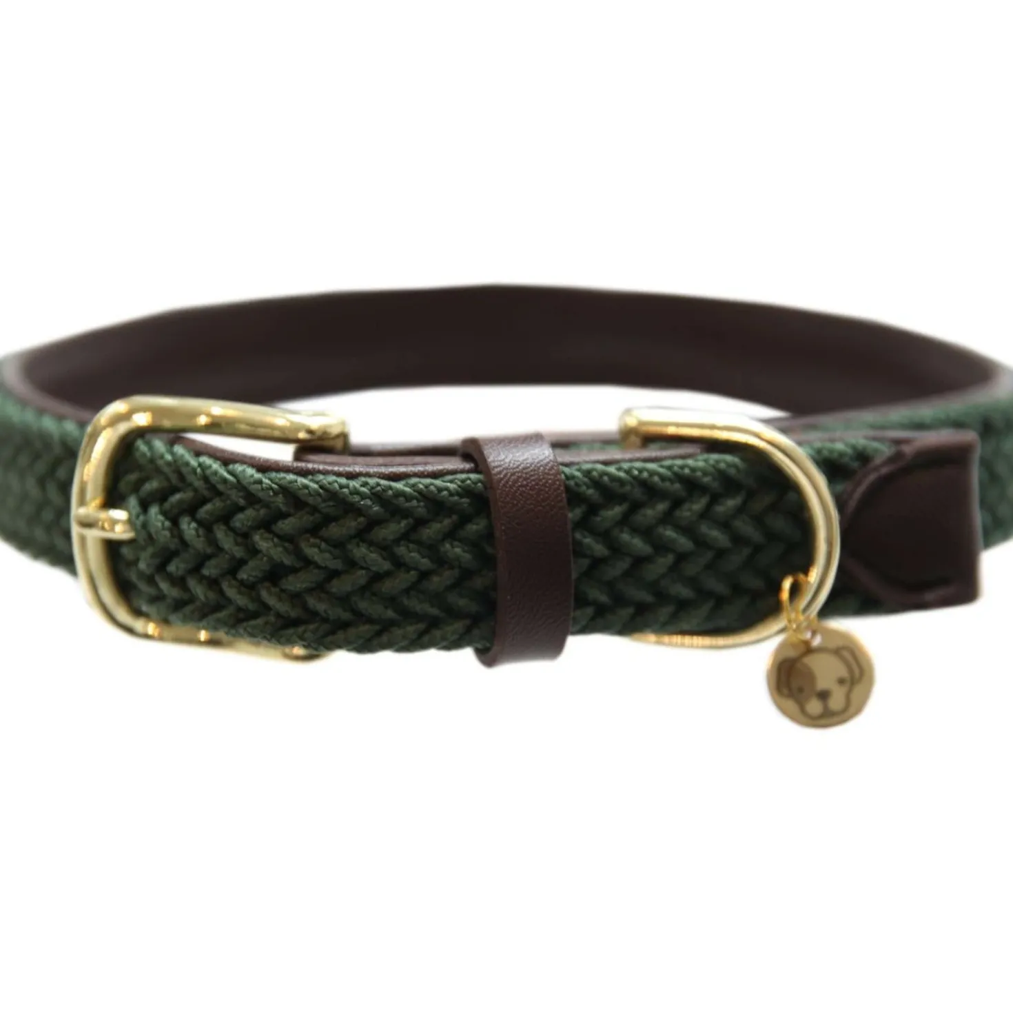 Kentucky Halsband Plaited Nylon Olive Green