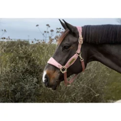 Kentucky Halster Velvet Glitter Unicorn Oud Roze