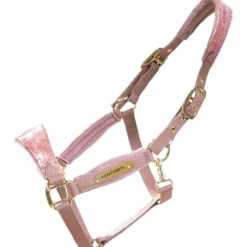 Kentucky Halster Velvet Glitter Unicorn Oud Roze