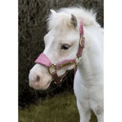 Kentucky Halster Velvet Glitter Unicorn Oud Roze