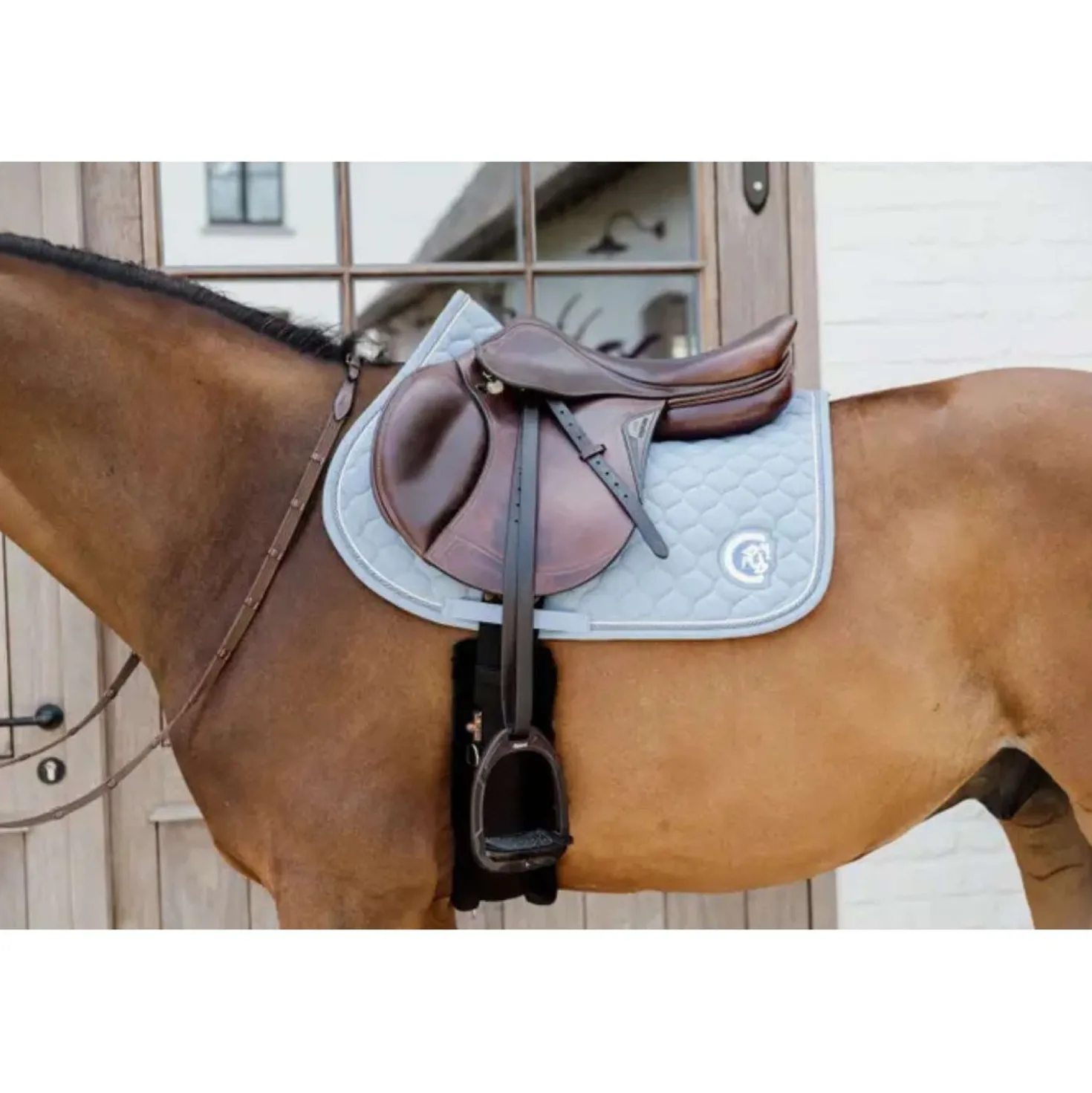 Kentucky Horsewear Zadeldekje Onion Quilt 3D Logo Springen Licht Blauw