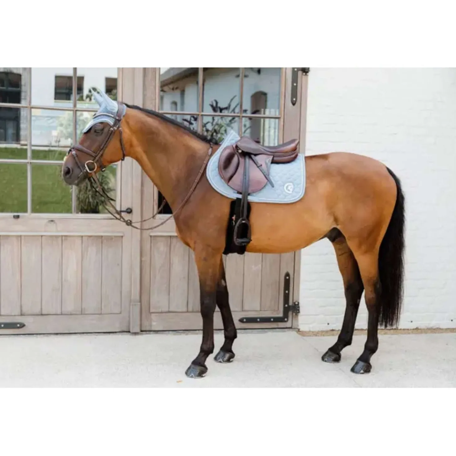 Kentucky Horsewear Zadeldekje Onion Quilt 3D Logo Springen Licht Blauw