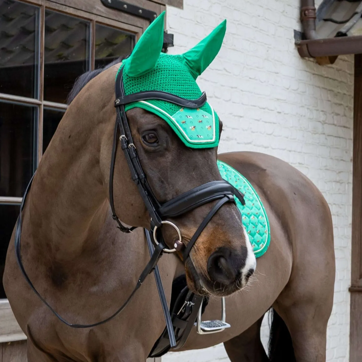 Kentucky Oornetje Wellington Velvet Horse Printing Groen