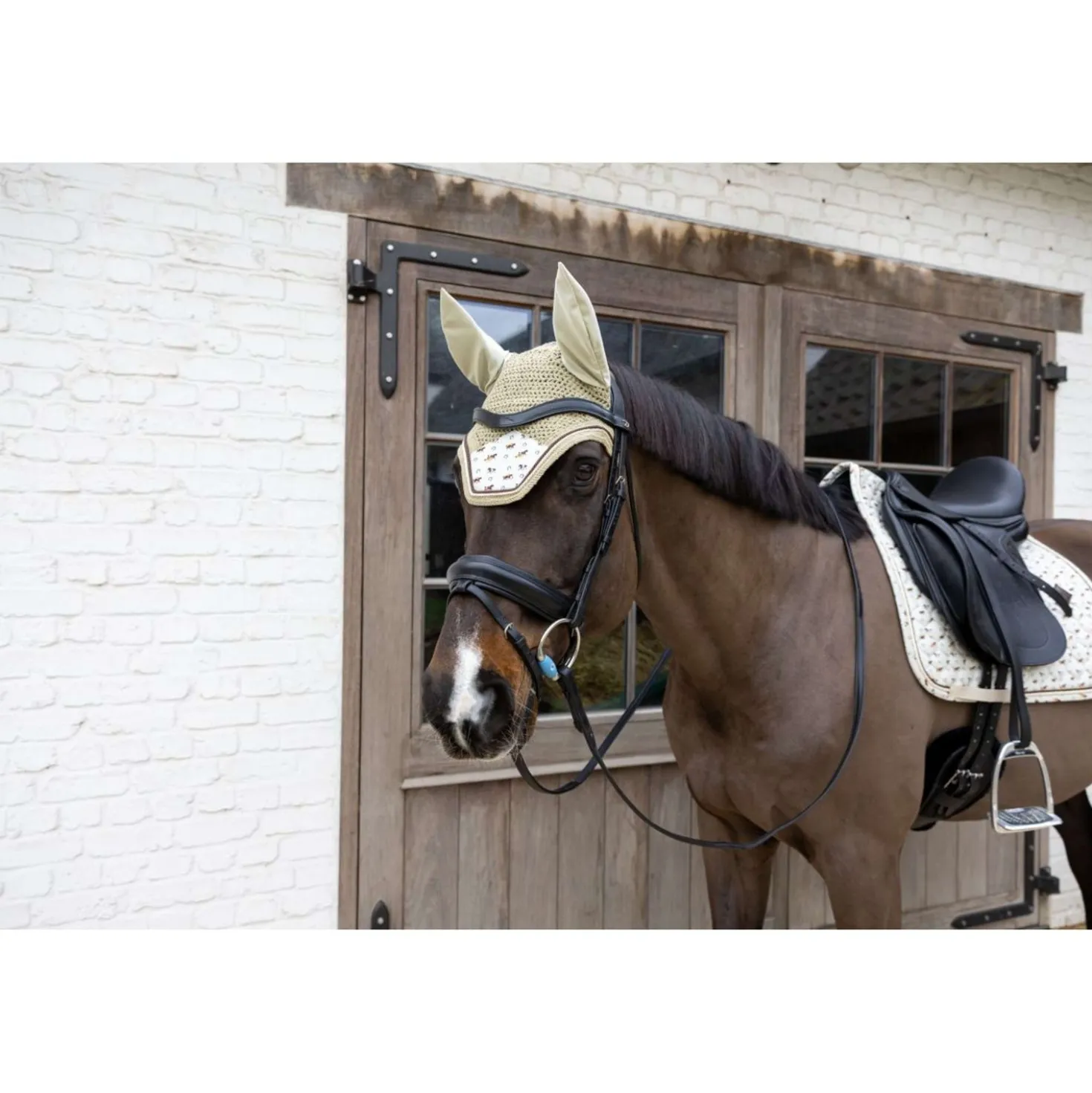 Kentucky Oornetje Wellington Velvet Horse Printing Beige