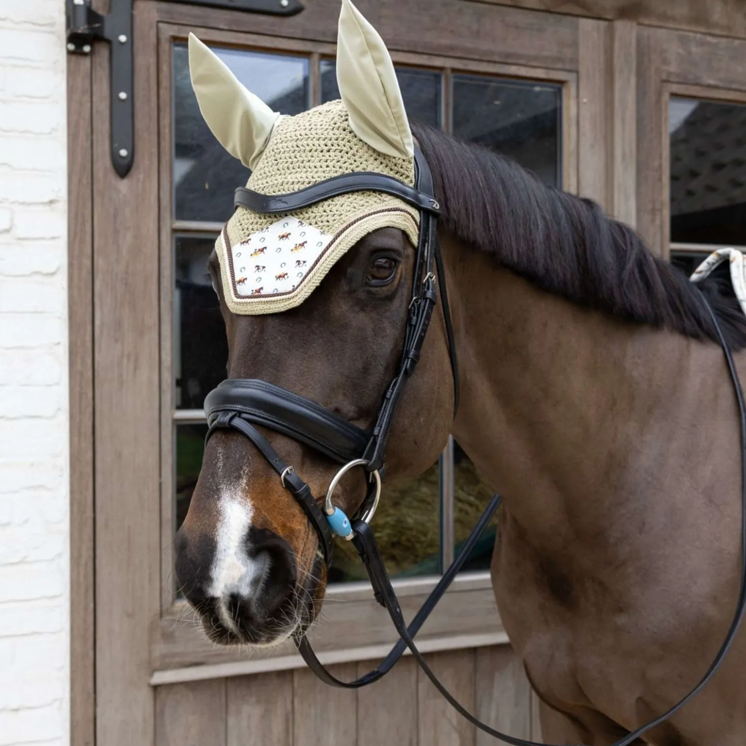Kentucky Oornetje Wellington Velvet Horse Printing Beige