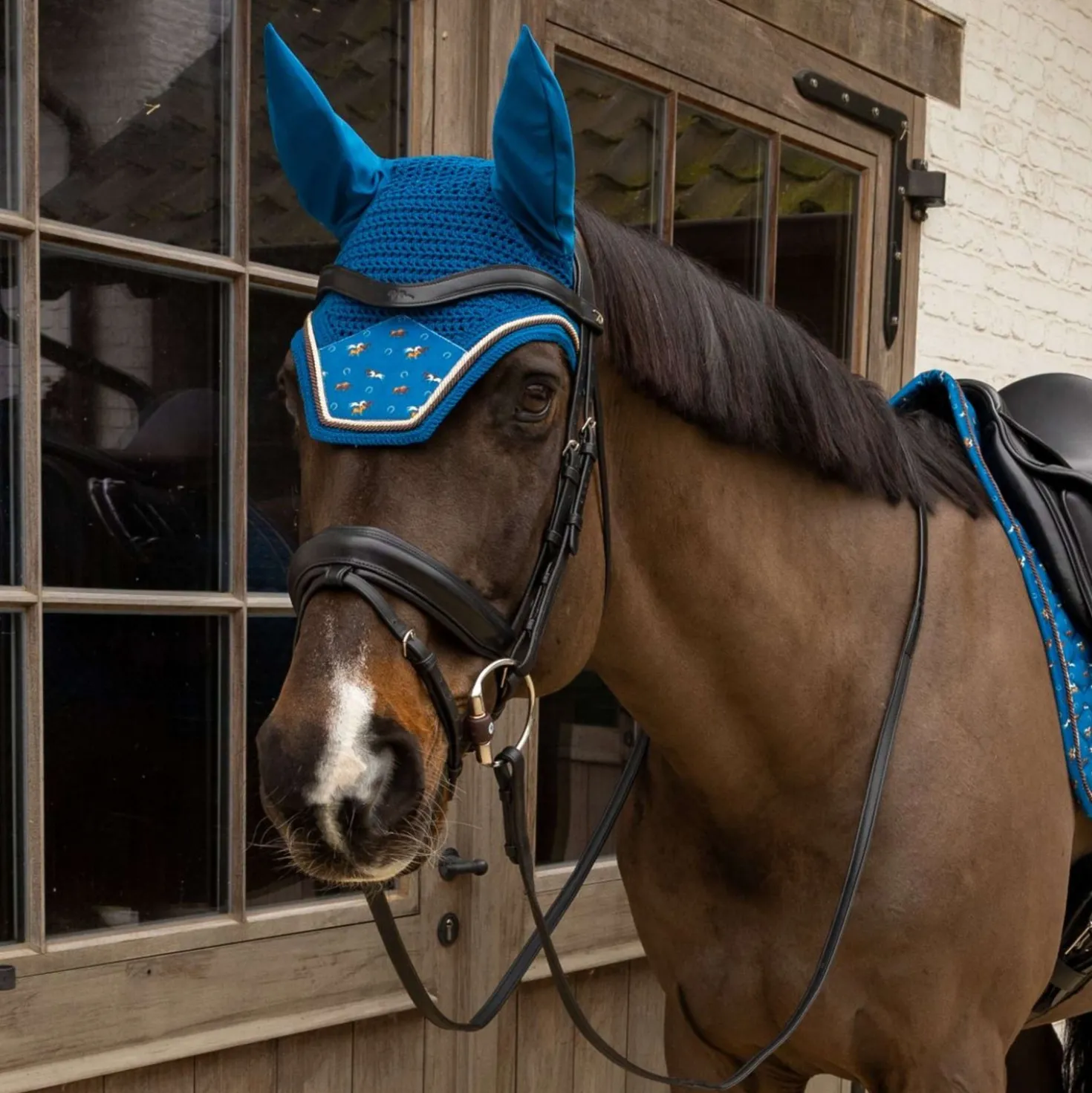 Kentucky Oornetje Wellington Velvet Horse Printing Navy
