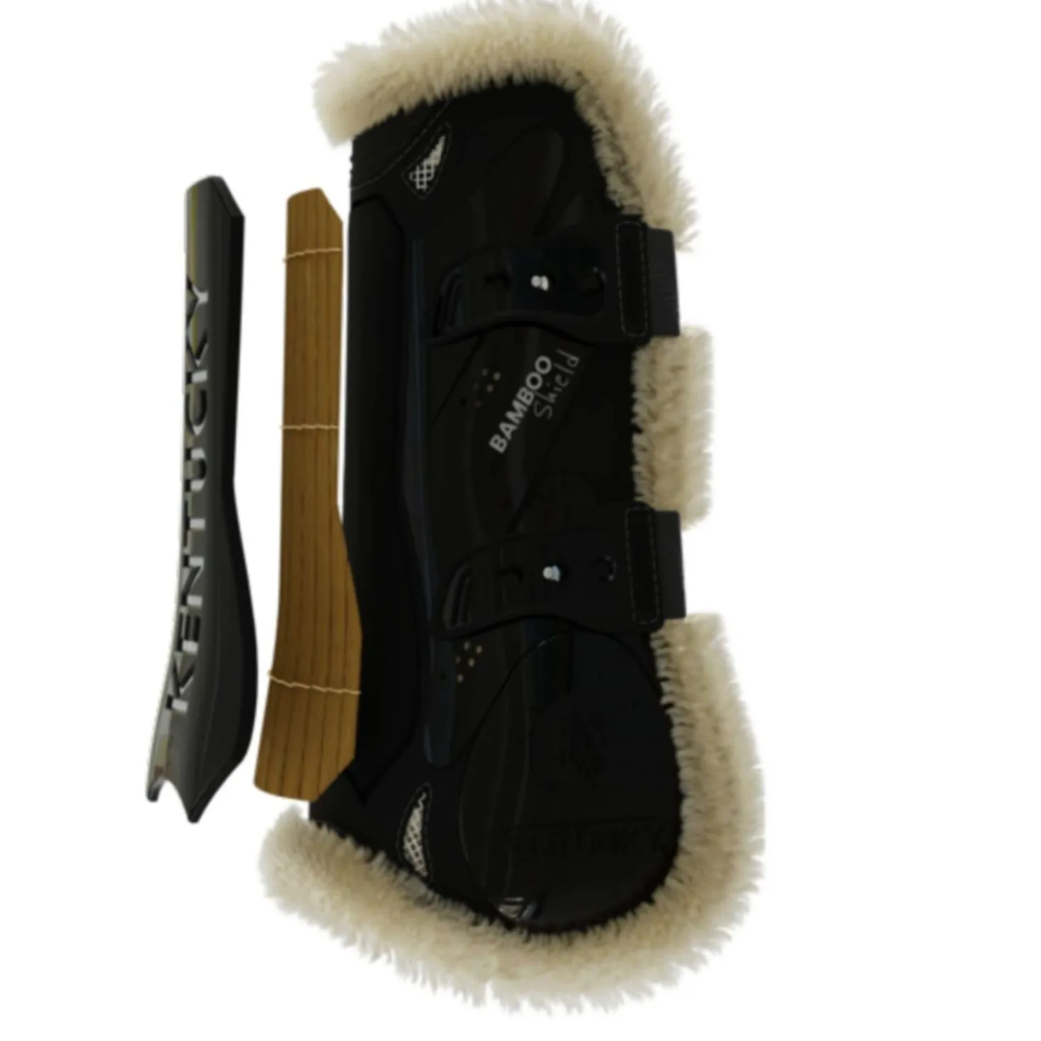 Kentucky Peesbeschermers Bamboo Elastic Vegan Sheepskin Zwart