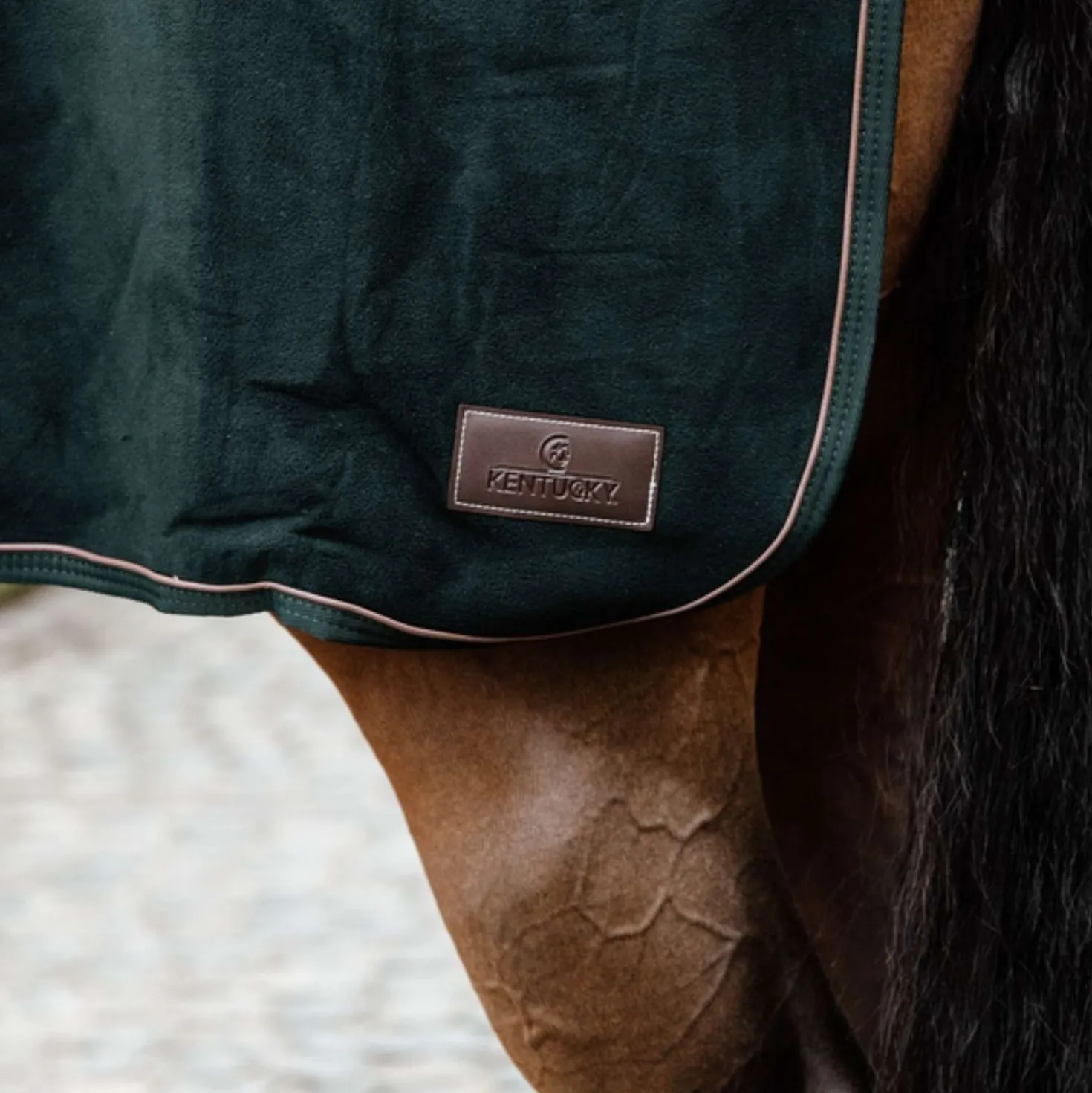 Kentucky Uitrijdeken Vierkant Heavy Fleece Groen