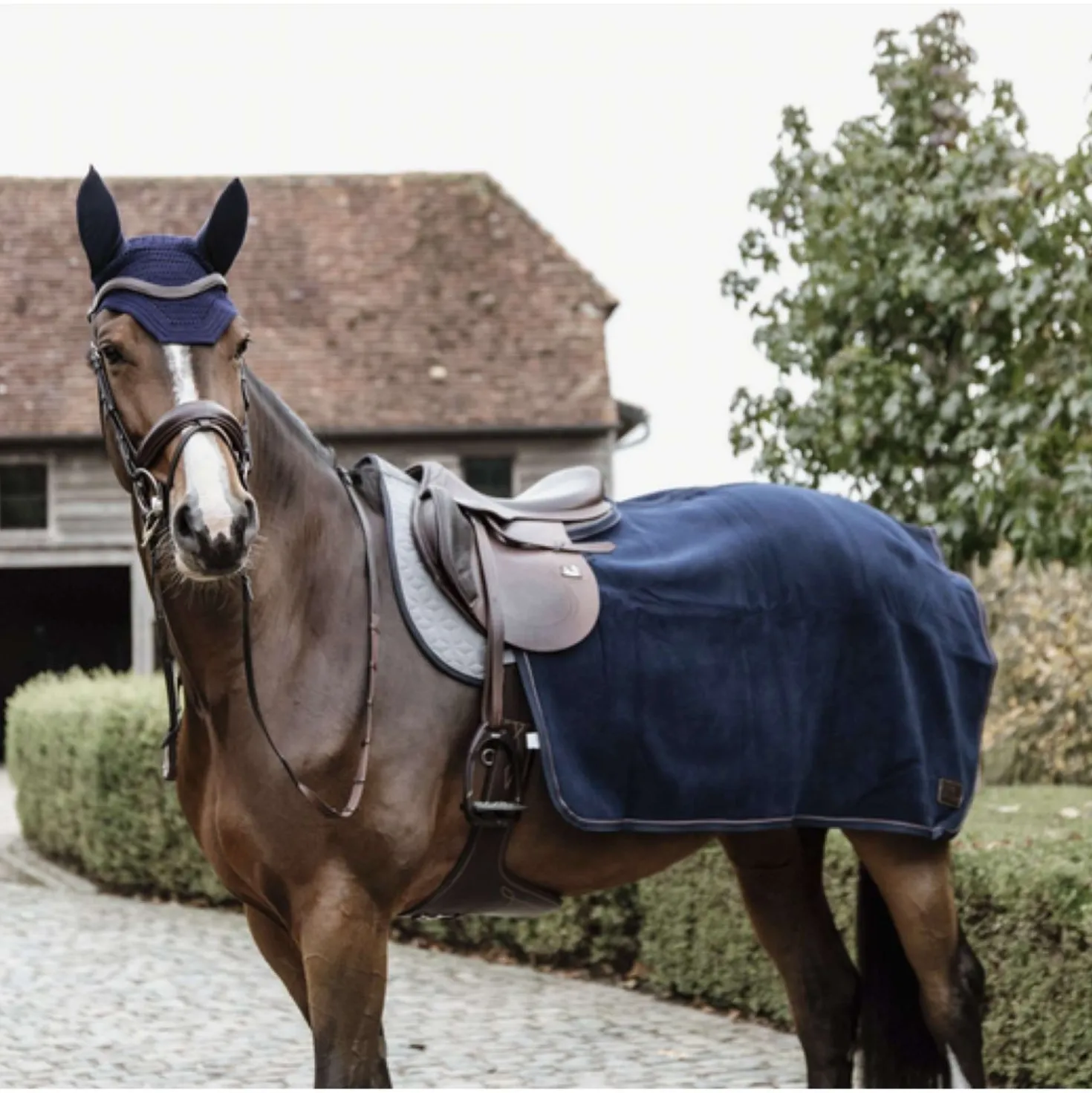 Kentucky Uitrijdeken Vierkant Heavy Fleece Navy
