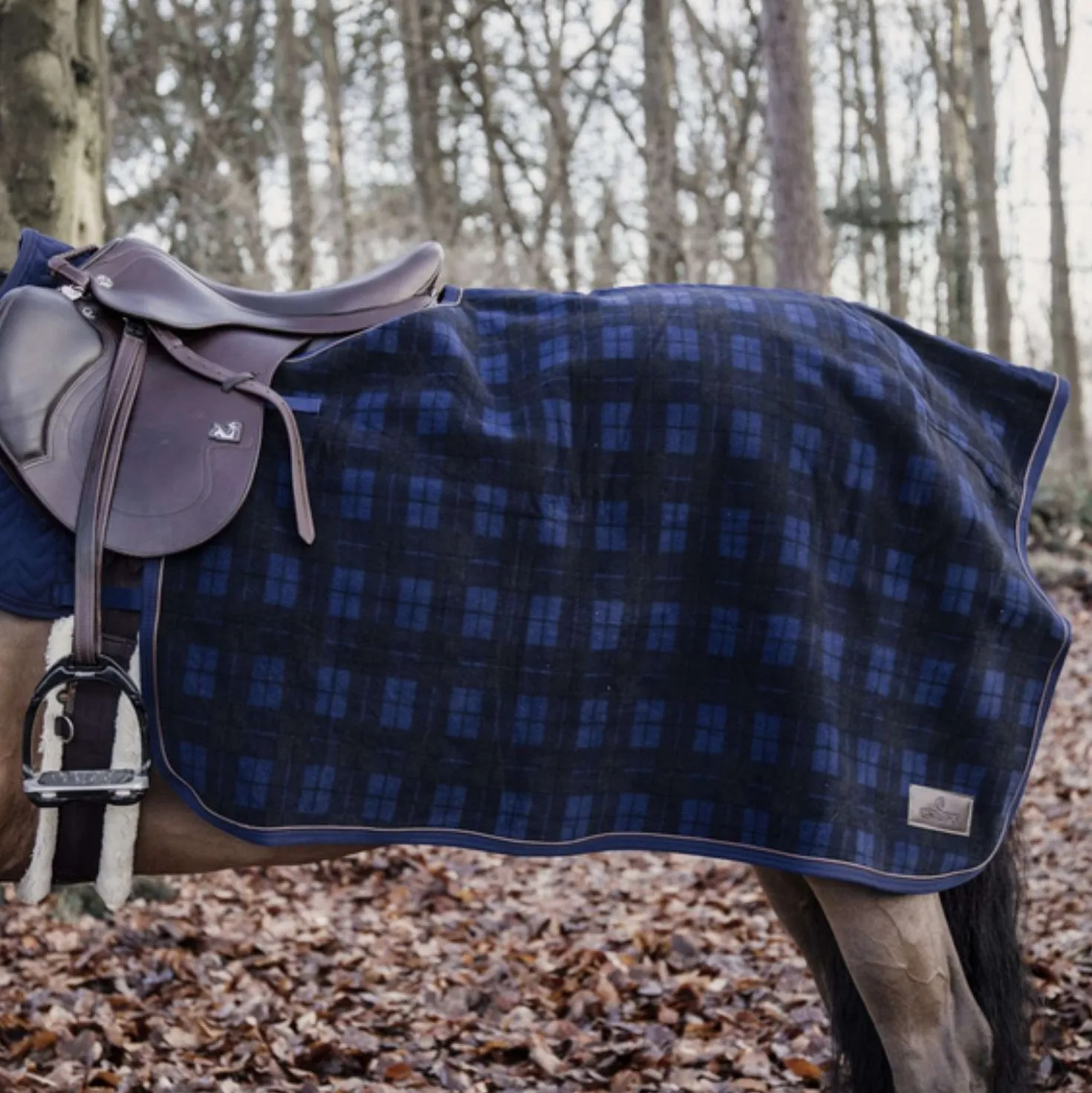 Kentucky Uitrijdeken Vierkant Heavy Fleece Donker Blauw