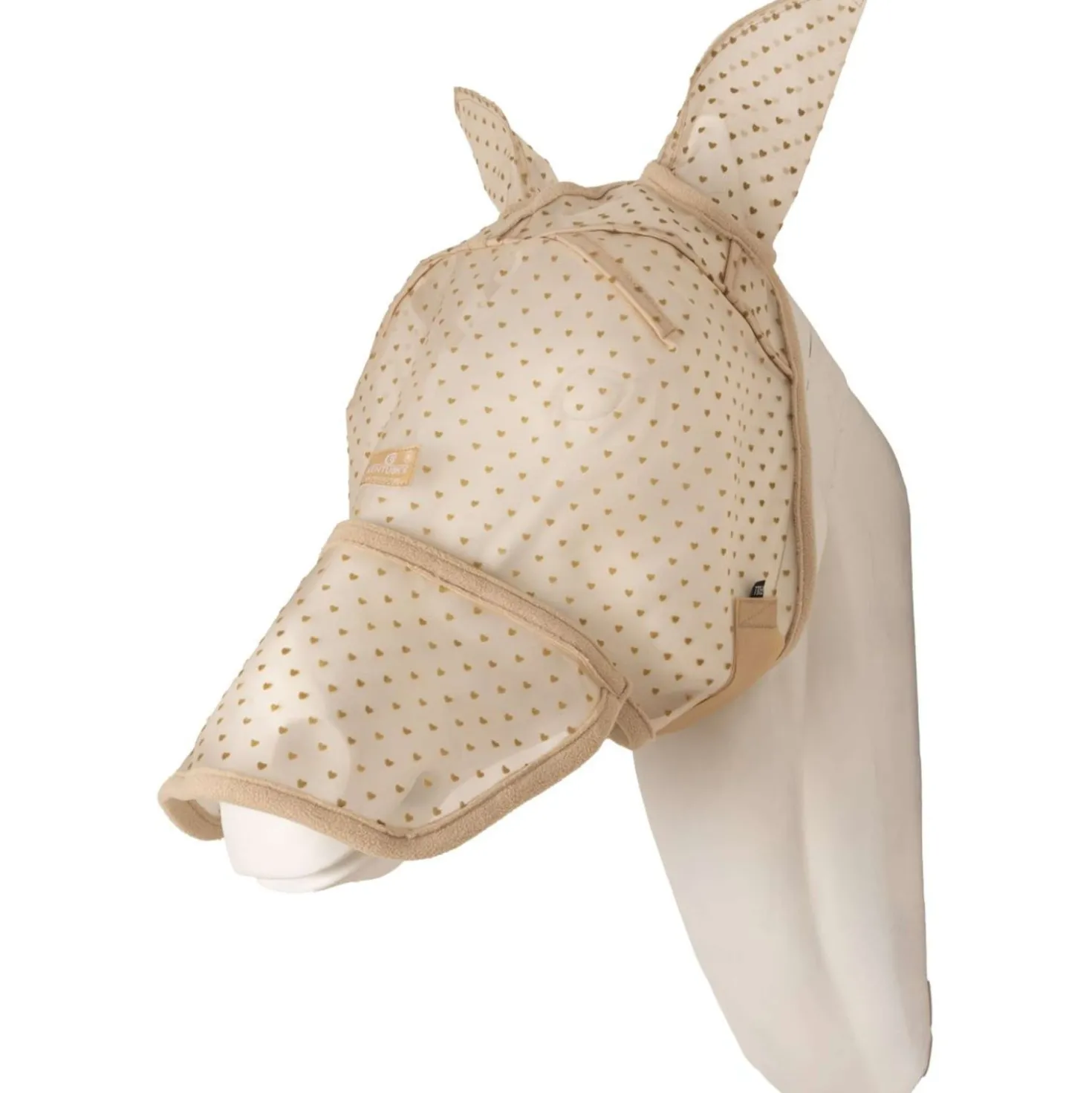 Kentucky Vliegenmasker Heart met Oren en Neus Beige