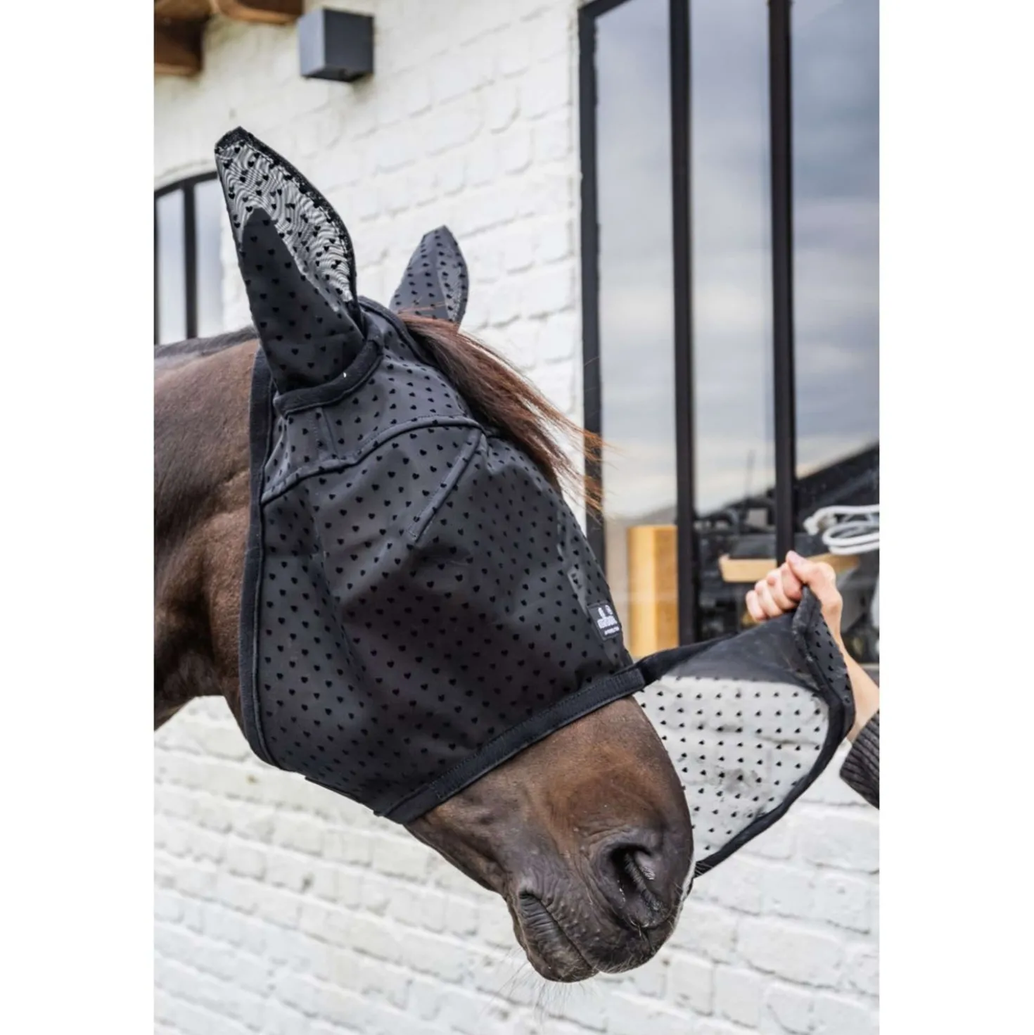 Kentucky Vliegenmasker Heart met Oren en Neus Zwart