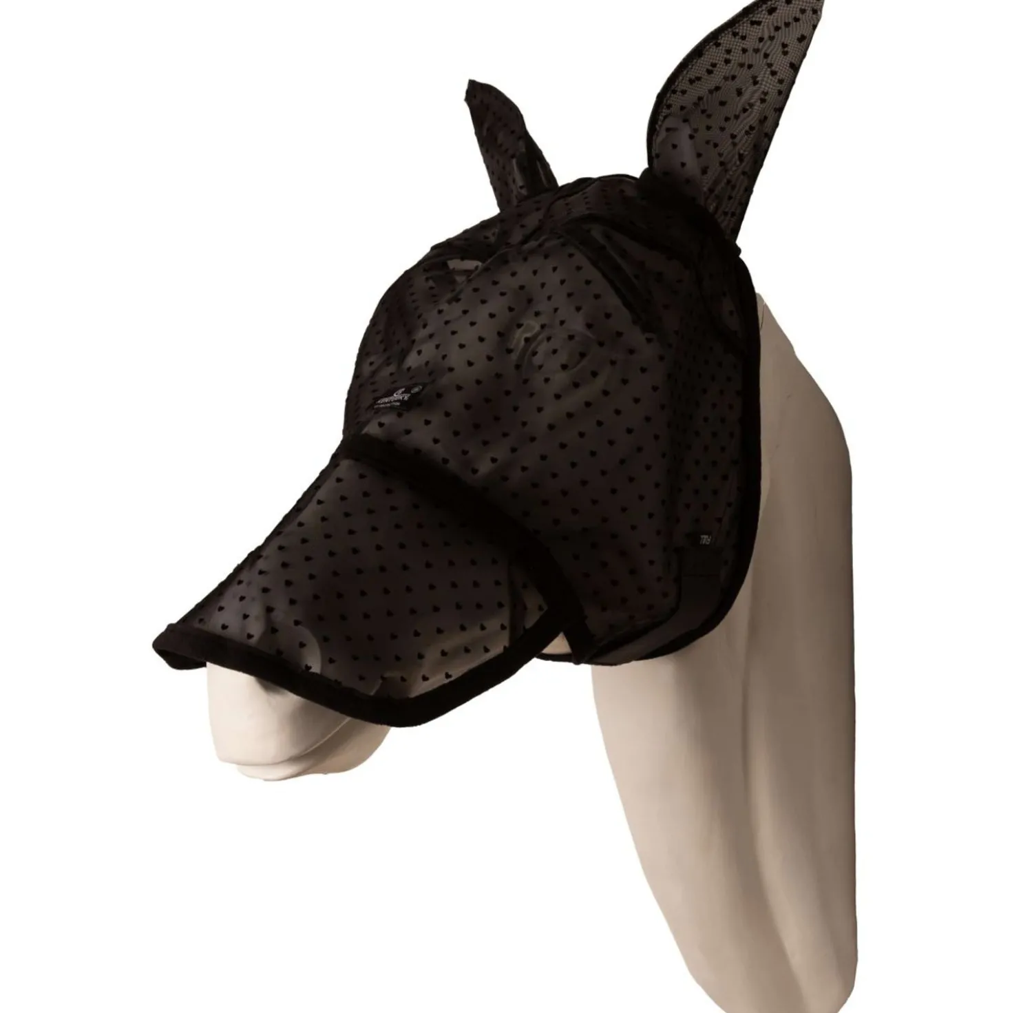 Kentucky Vliegenmasker Heart met Oren en Neus Zwart
