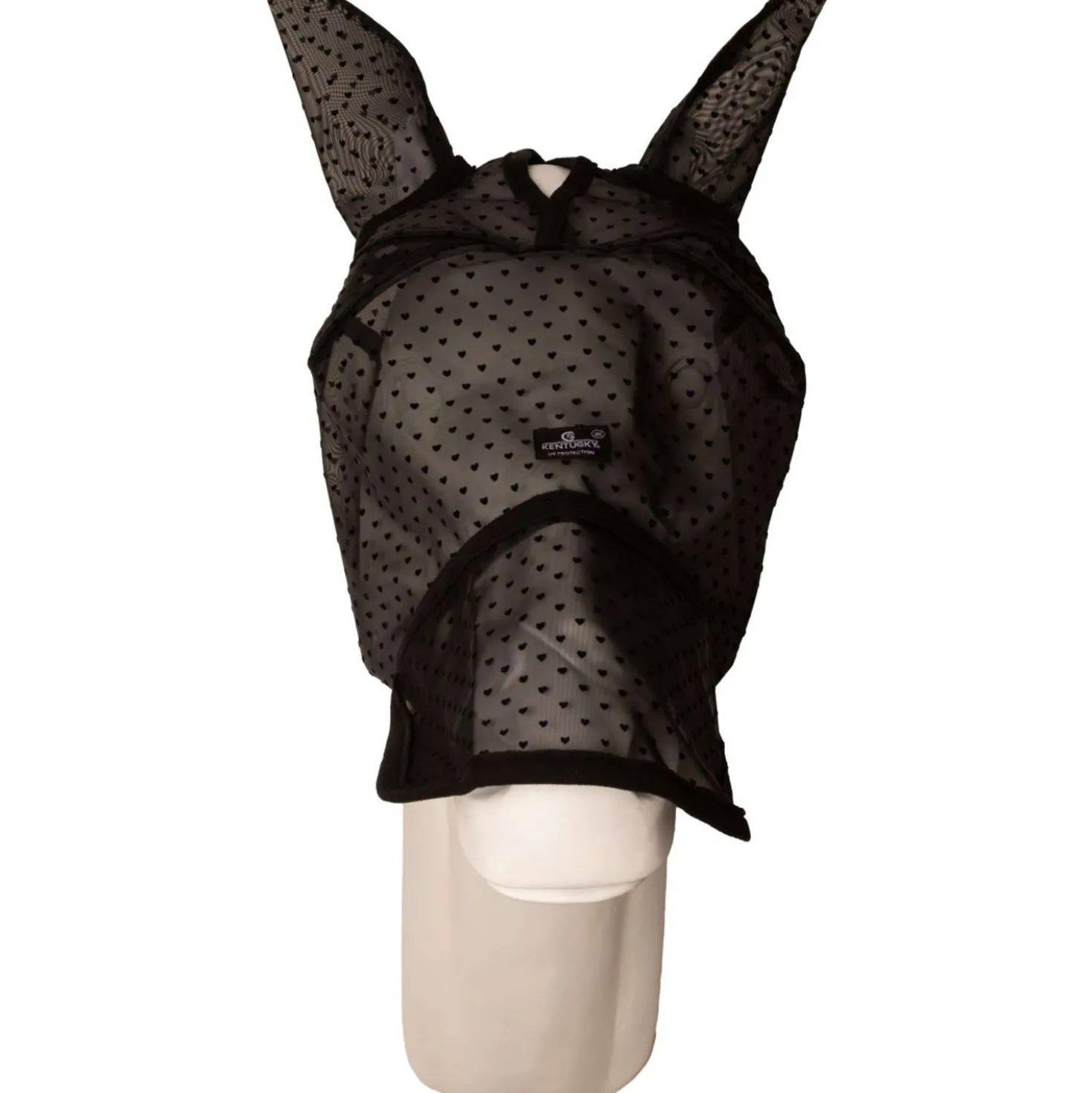 Kentucky Vliegenmasker Heart met Oren en Neus Zwart