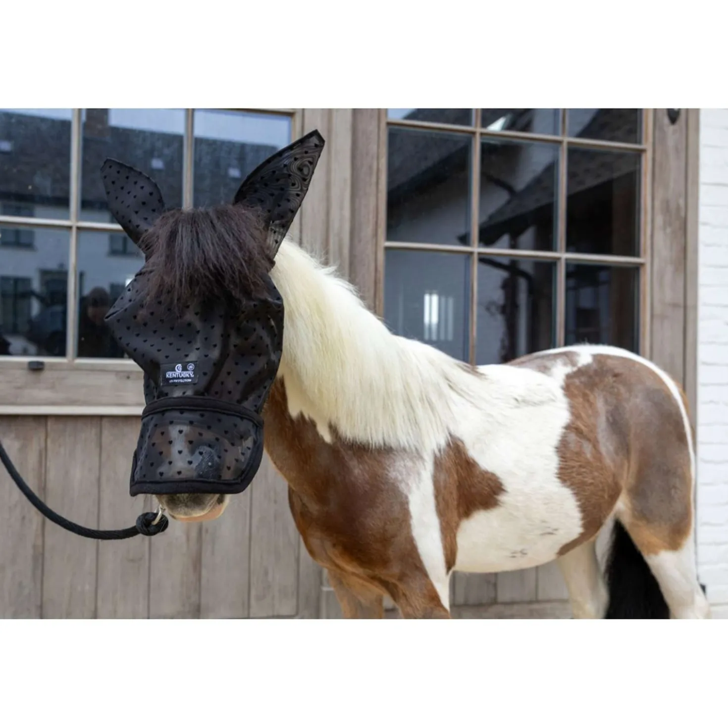 Kentucky Vliegenmasker Heart met Oren en Neus Zwart