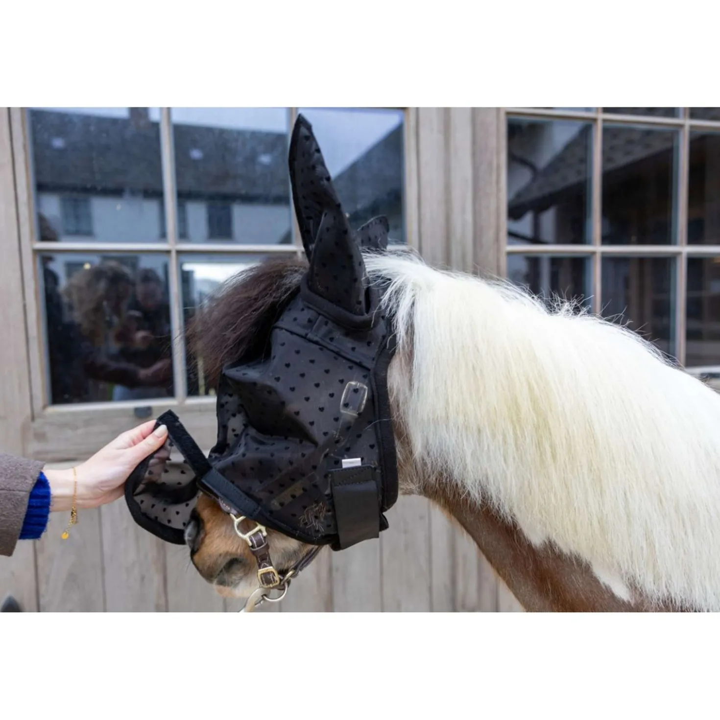 Kentucky Vliegenmasker Heart met Oren en Neus Zwart