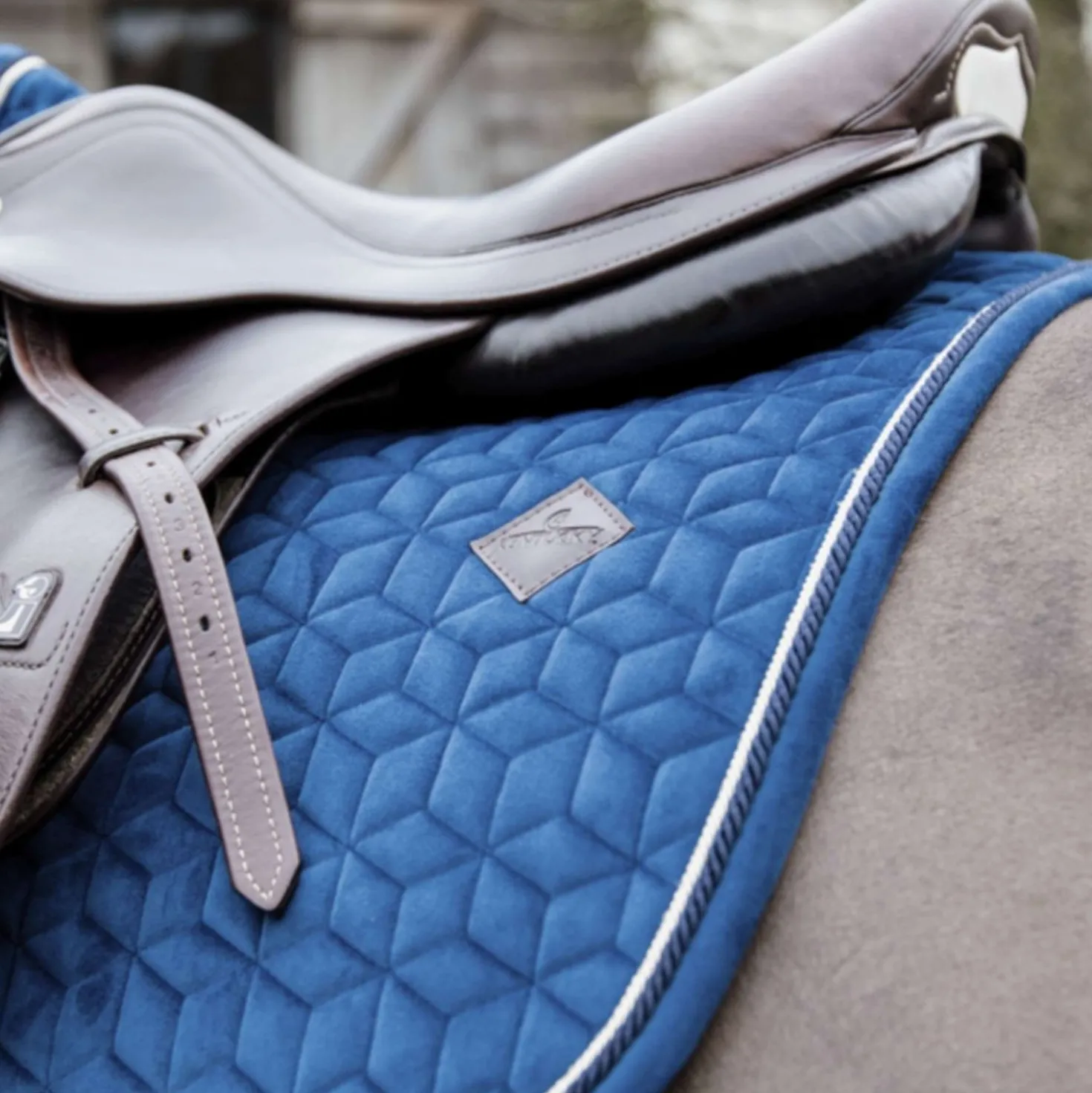 Kentucky Zadeldekje Basic Velvet Springen Navy