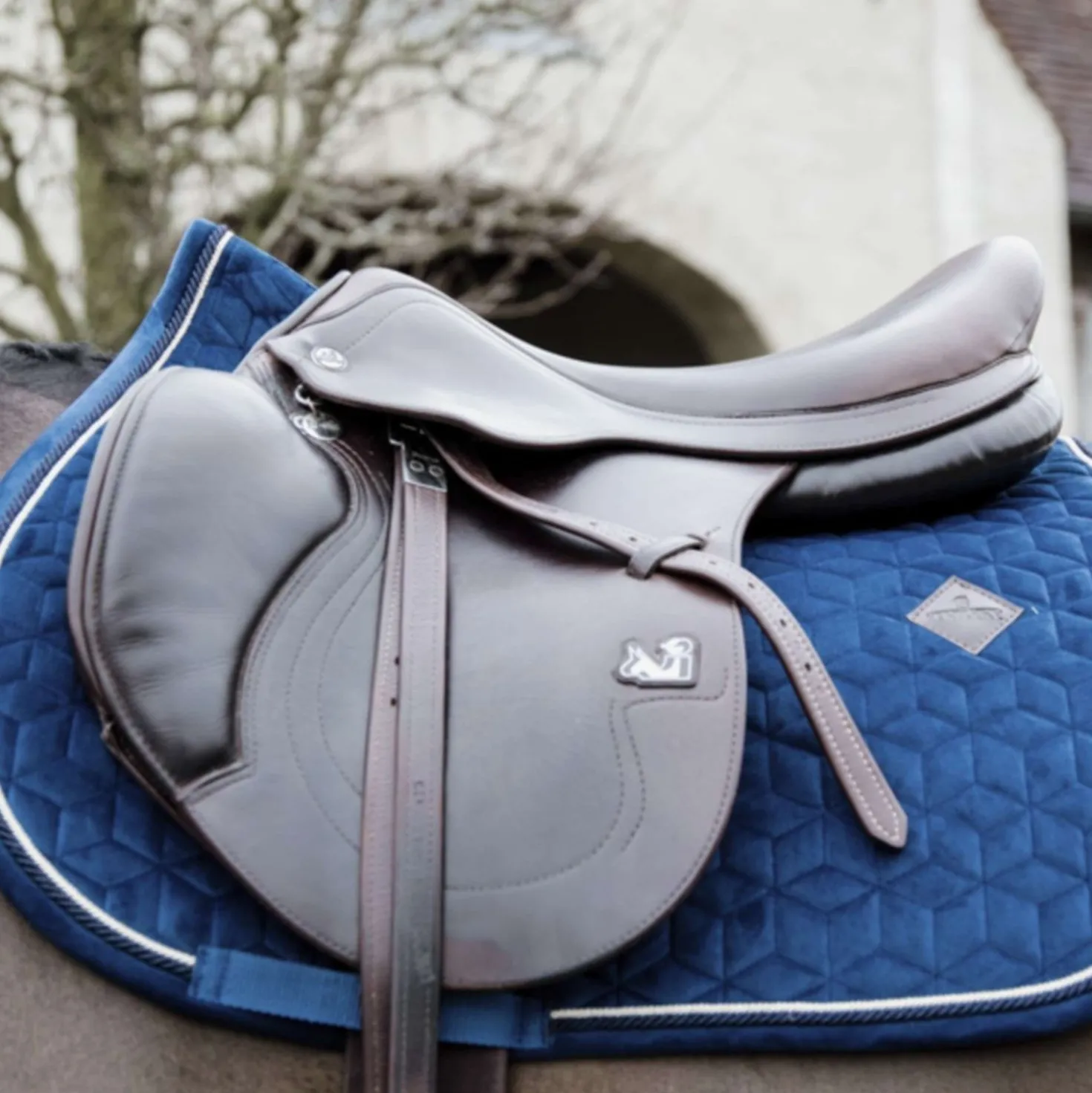 Kentucky Zadeldekje Basic Velvet Springen Navy