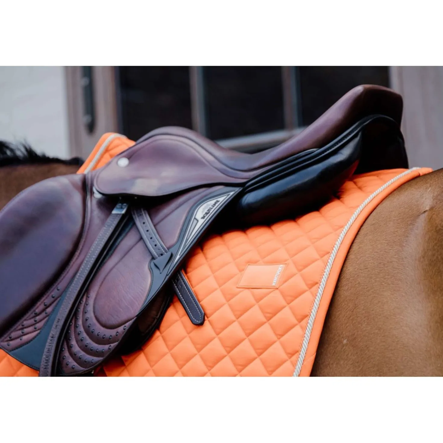 Kentucky Zadeldekje Diamond Rope Dressuur Oranje