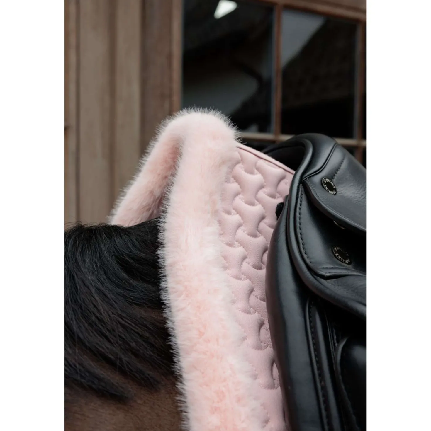 Kentucky Zadeldekje Fake Fur Onion Quilt Dressuur Oud Roze