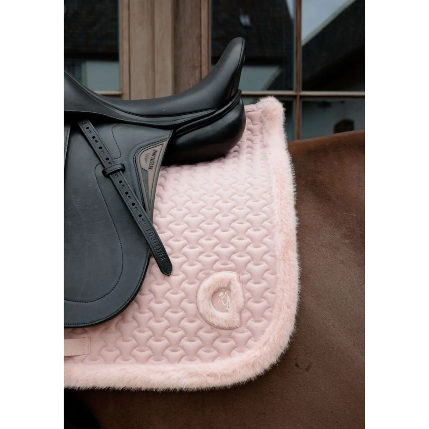 Kentucky Zadeldekje Fake Fur Onion Quilt Dressuur Oud Roze