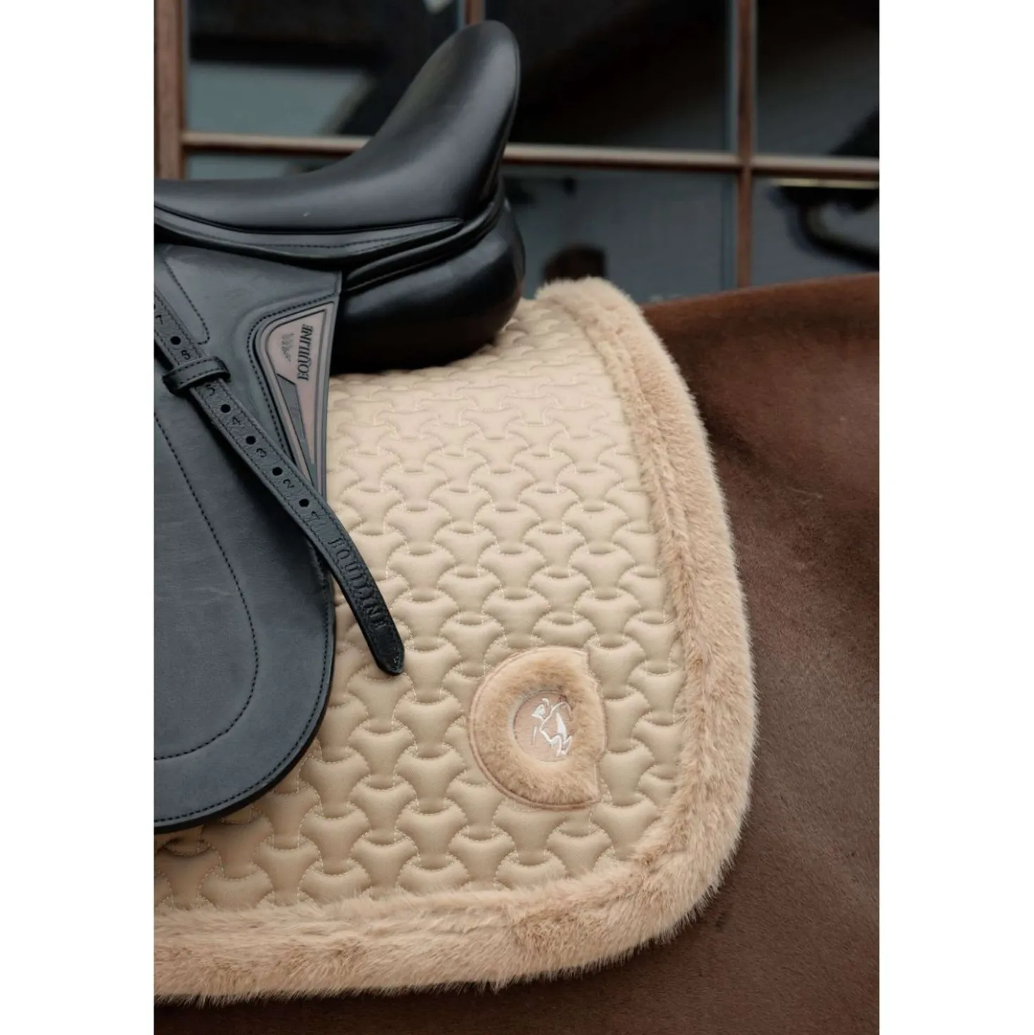 Kentucky Zadeldekje Fake Fur Onion Quilt Dressuur Beige