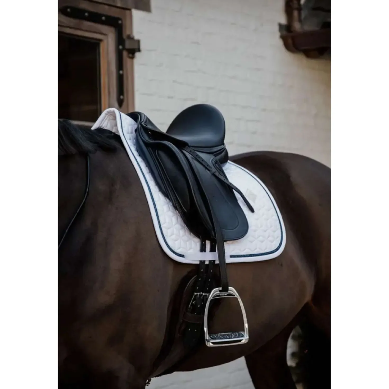 Kentucky Zadeldekje Glitter Rope Dressuur Wit/Zwart