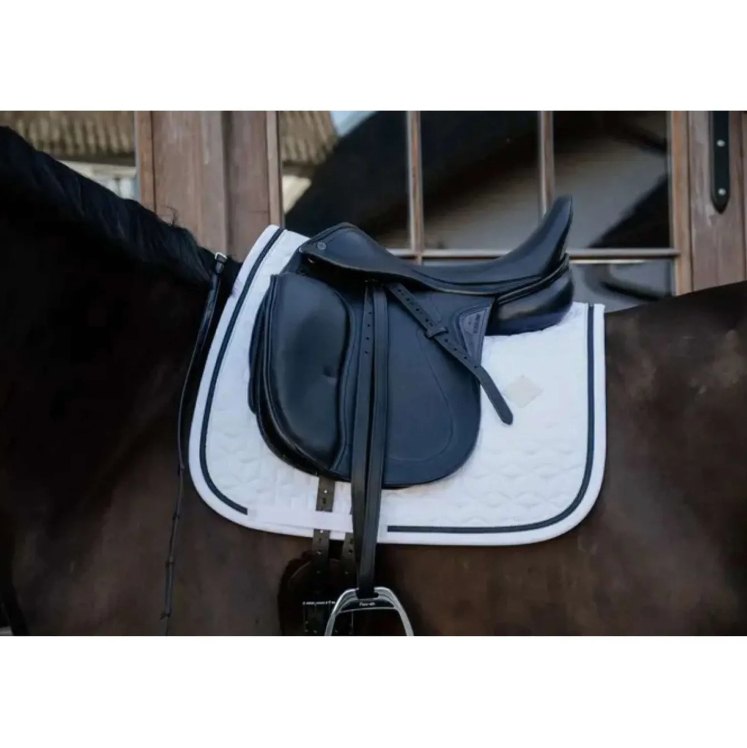 Kentucky Zadeldekje Glitter Rope Dressuur Wit/Zwart