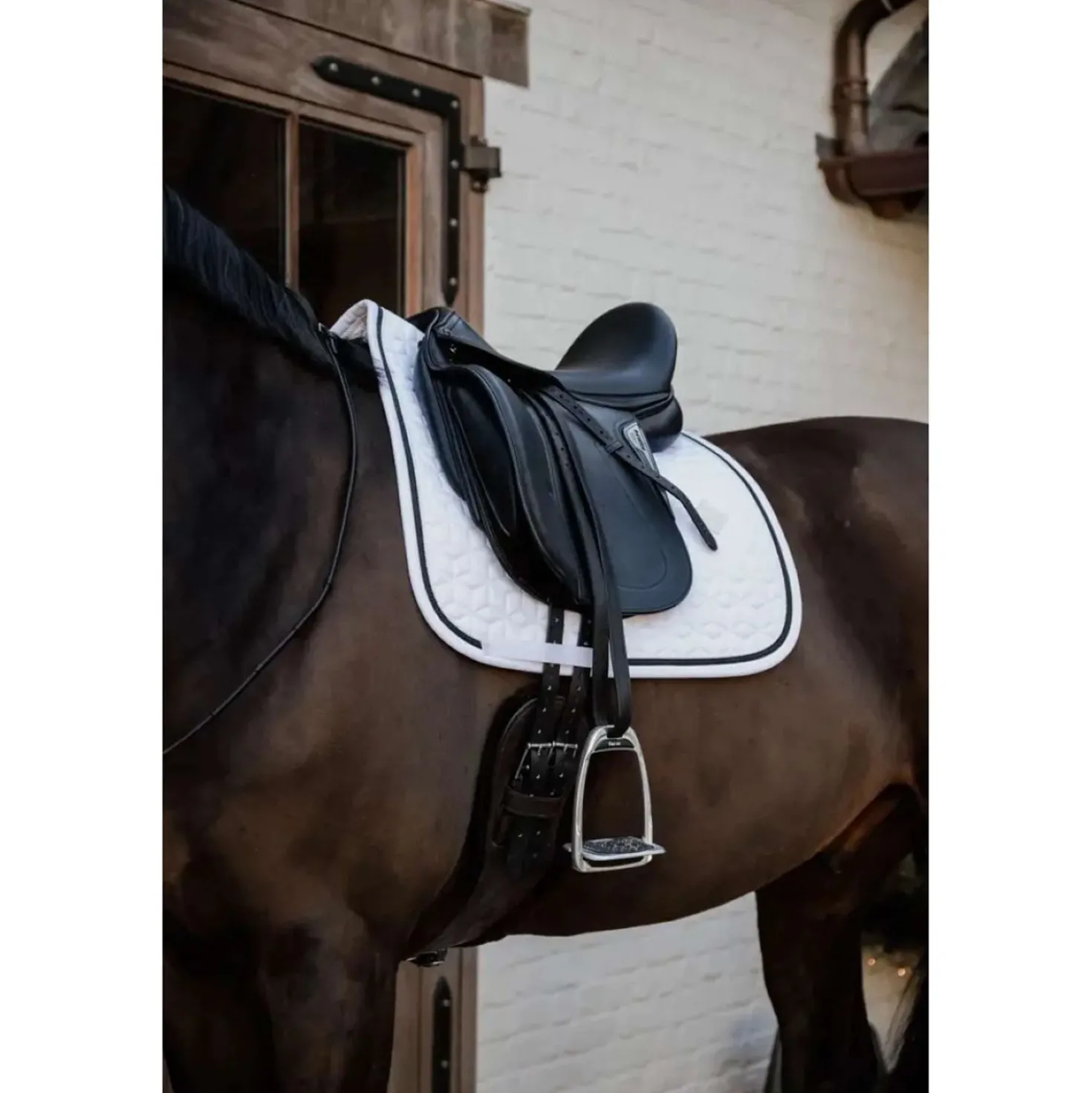 Kentucky Zadeldekje Glitter Rope Dressuur Wit/Zwart