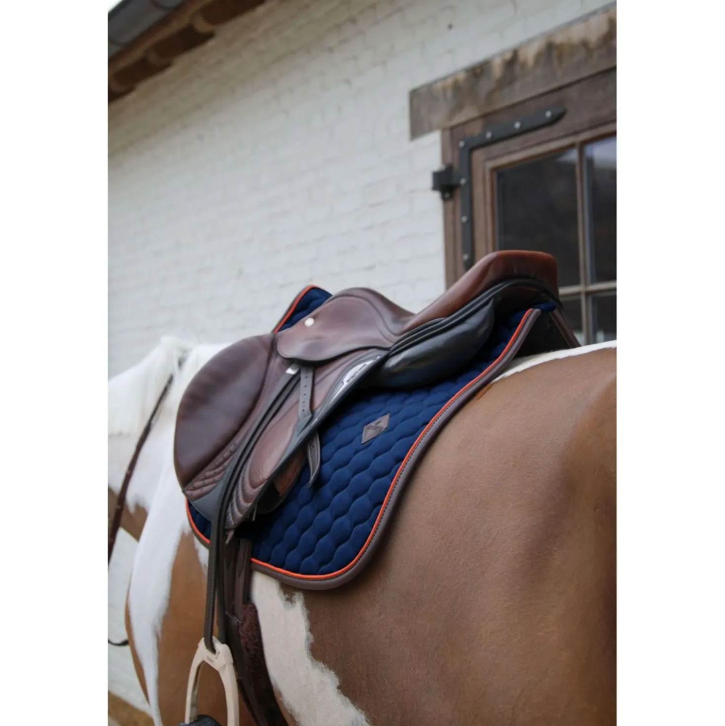 Kentucky Zadeldekje Onion Quilt Leather Neon Springen Navy
