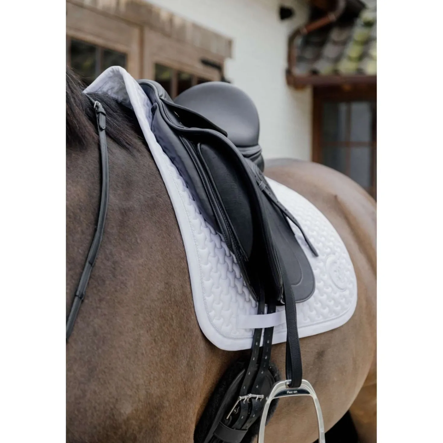Kentucky Zadeldekje Plaited 3D Logo Dressuur Wit