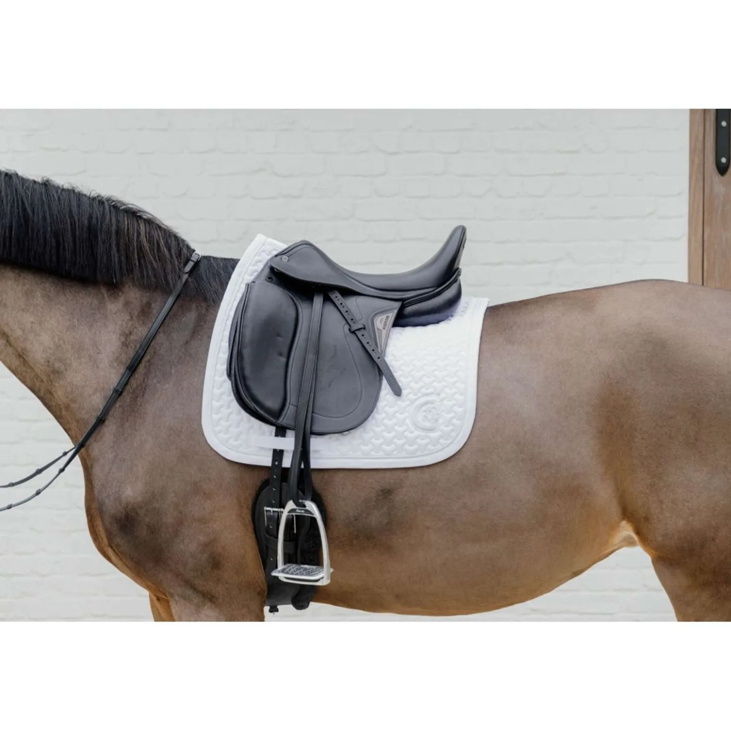 Kentucky Zadeldekje Plaited 3D Logo Dressuur Wit
