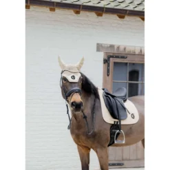Kentucky Zadeldekje Plaited 3D Logo Dressuur Beige
