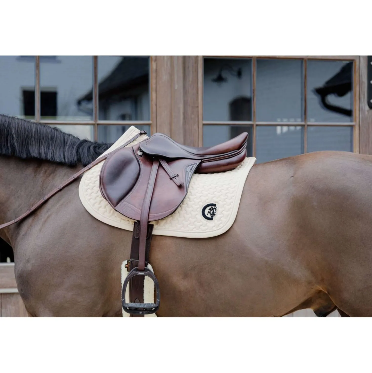 Kentucky Zadeldekje Plaited 3D Logo Springen Beige