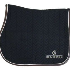 Kentucky Zadeldekje Springen Fishbone Leather Black