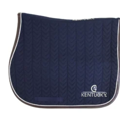 Kentucky Zadeldekje Springen Fishbone Leather Navy