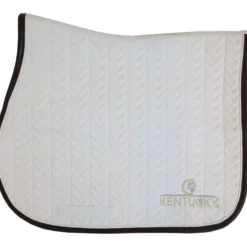 Kentucky Zadeldekje Springen Fishbone Leather White