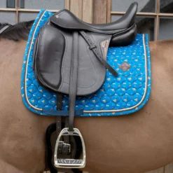 Kentucky Zadeldekje Velvet Horse Printing Dressuur Navy