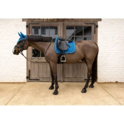 Kentucky Zadeldekje Velvet Horse Printing Dressuur Navy