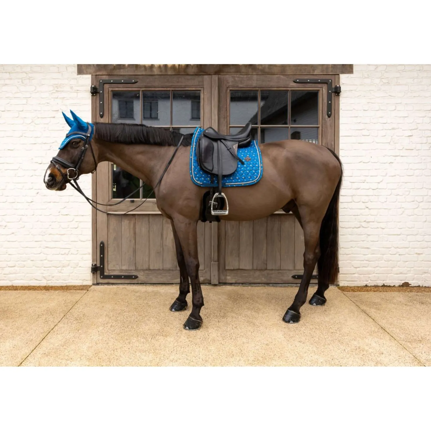 Kentucky Zadeldekje Velvet Horse Printing Dressuur Navy