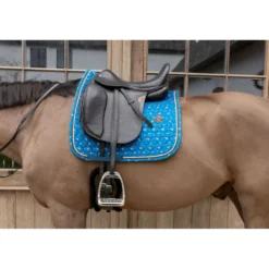 Kentucky Zadeldekje Velvet Horse Printing Dressuur Navy