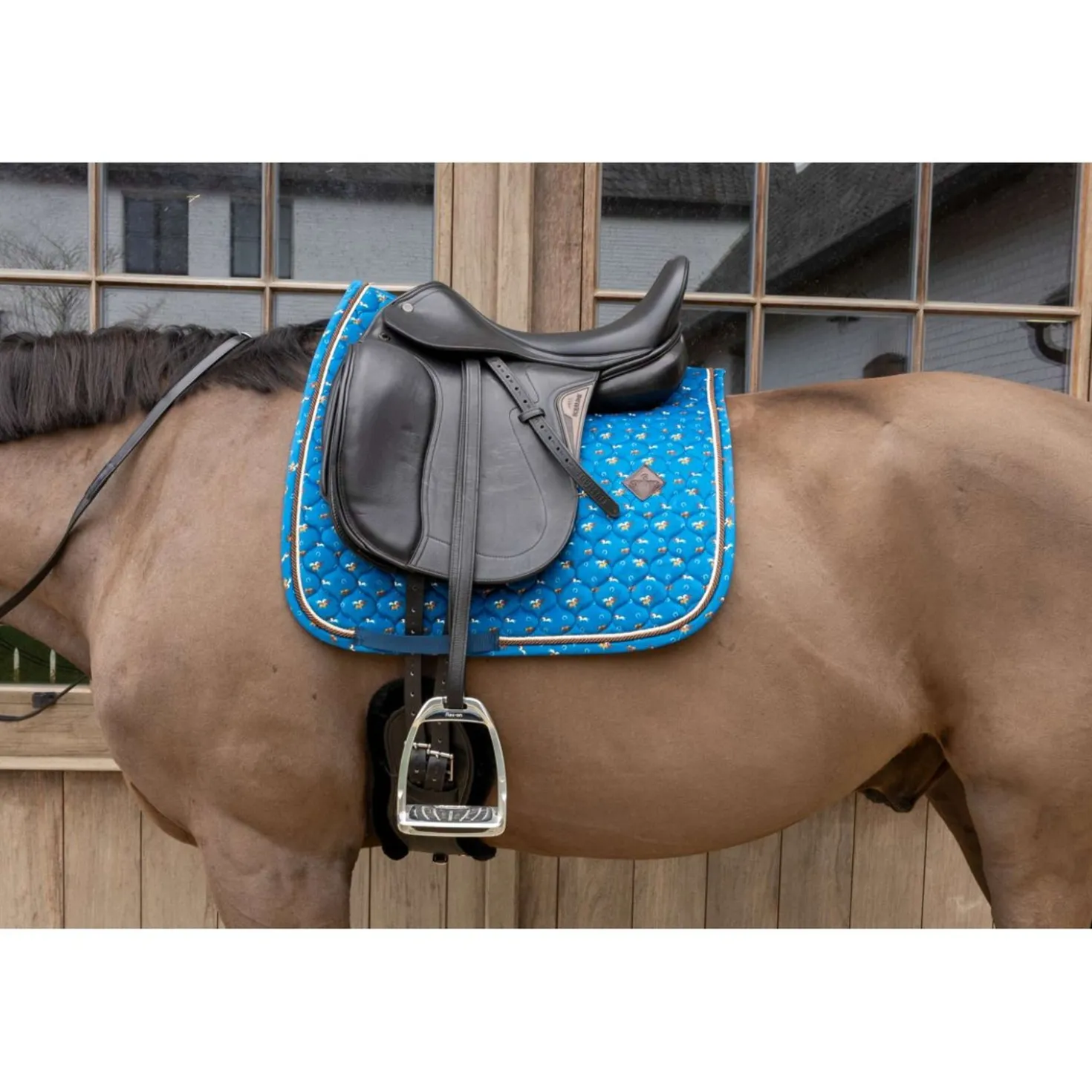 Kentucky Zadeldekje Velvet Horse Printing Dressuur Navy