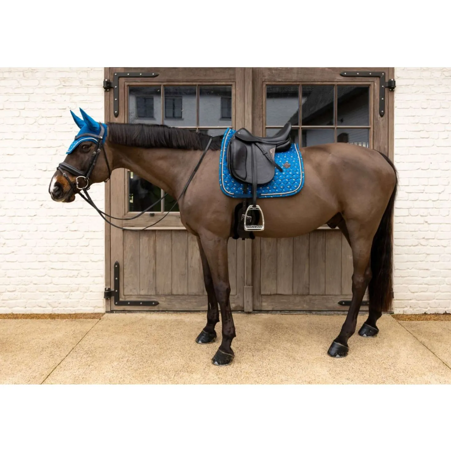 Kentucky Zadeldekje Velvet Horse Printing Dressuur Navy