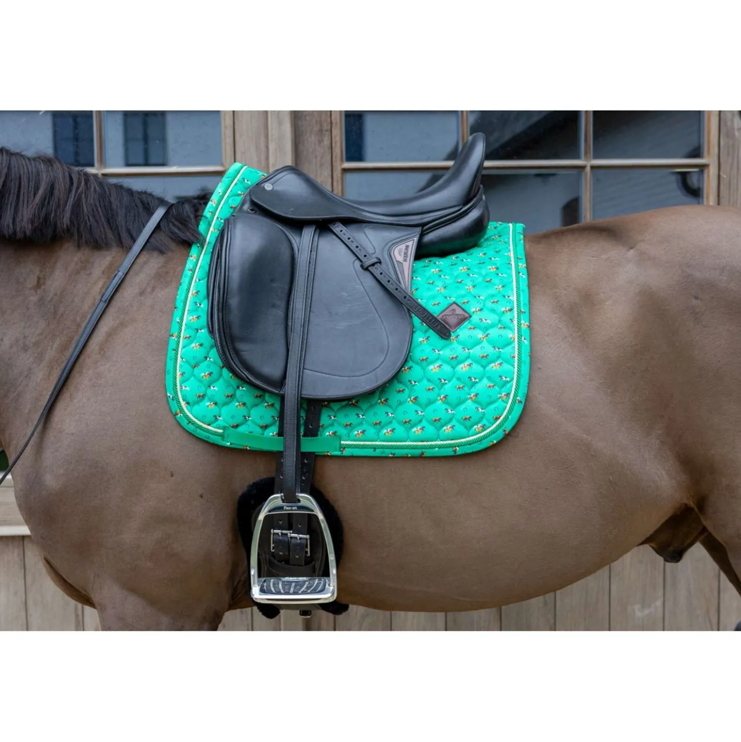 Kentucky Zadeldekje Velvet Horse Printing Dressuur Groen