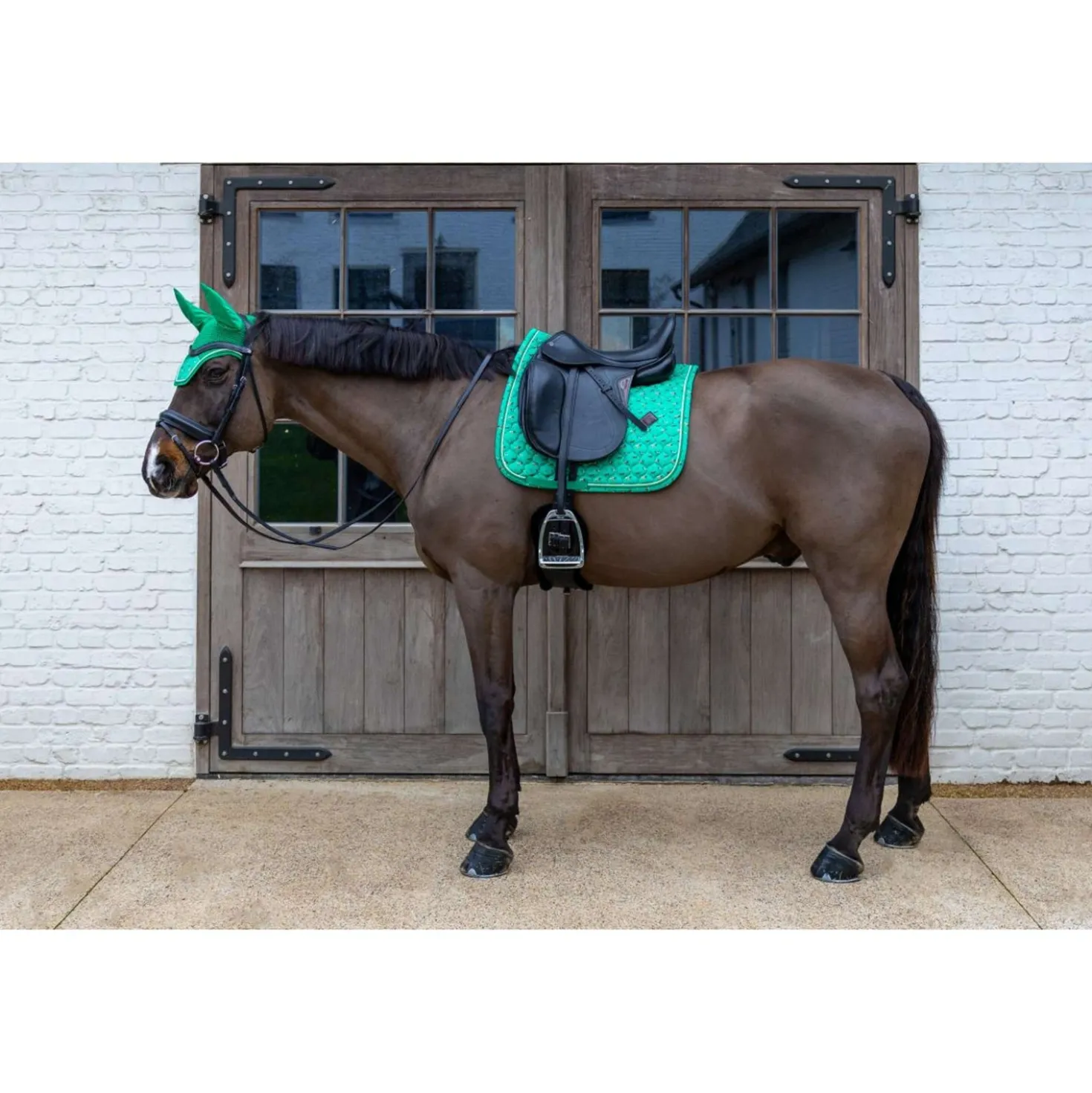 Kentucky Zadeldekje Velvet Horse Printing Dressuur Groen