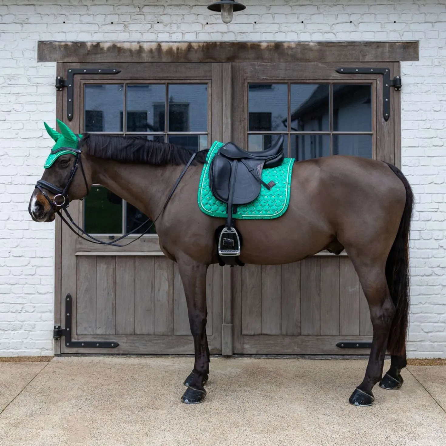 Kentucky Zadeldekje Velvet Horse Printing Dressuur Groen
